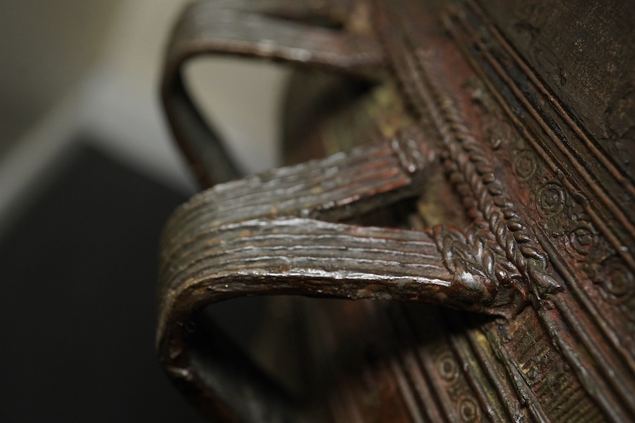 A large Sino-Shan bronze rain drum, Shan States, East Burma, 19th century